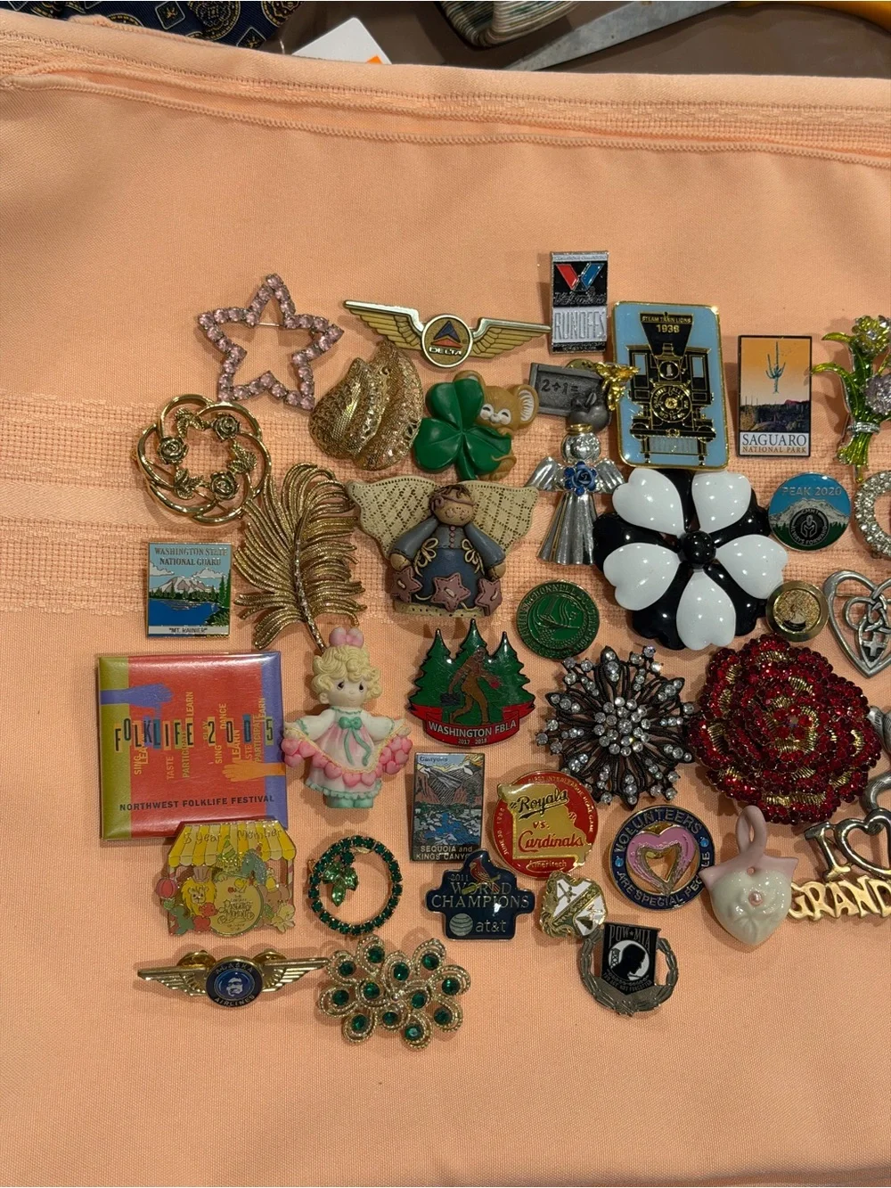 Vintage-Inspired Assorted Enamel and Rhinestone Brooch Collection -